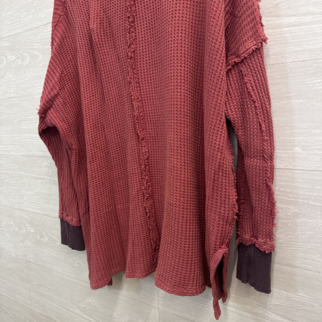 We The Free Mauve Textured Oversized Long Sleeve Top Extra Small