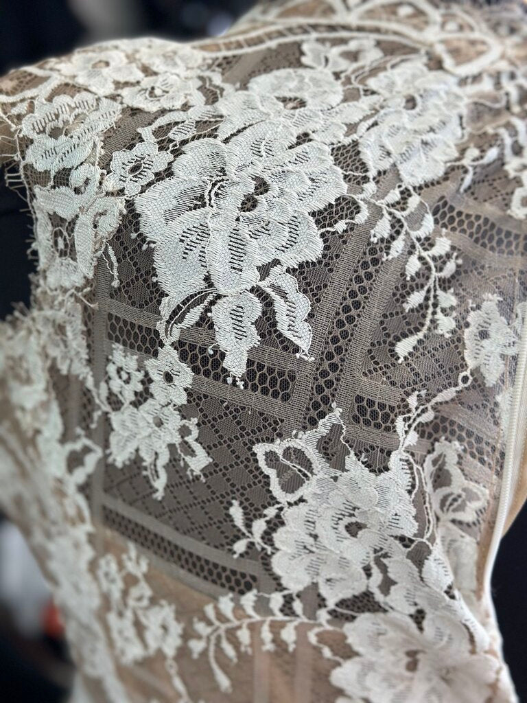 Watters Light Brown/Ivory Lace A-Line Bridal Gown 16W