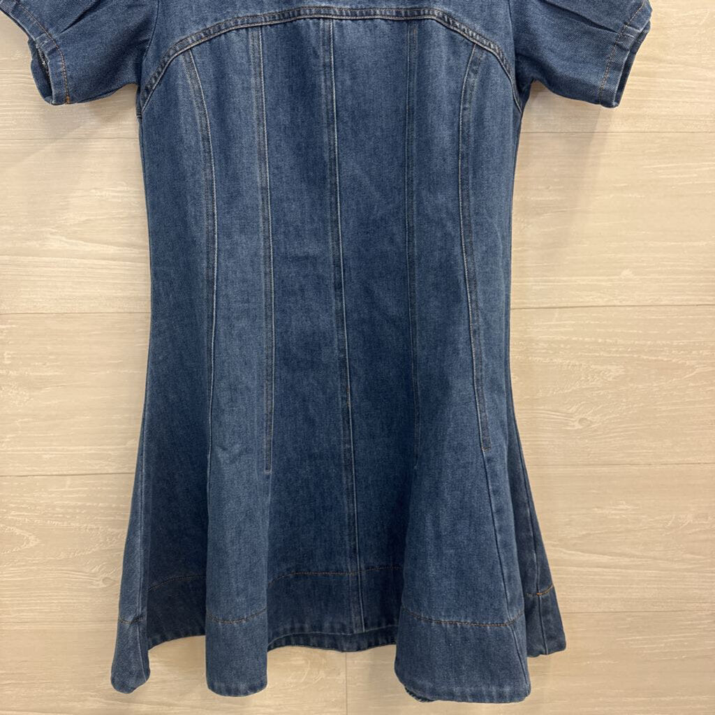Vestique Medium Wash Denim Short Sleeve Dress Medium