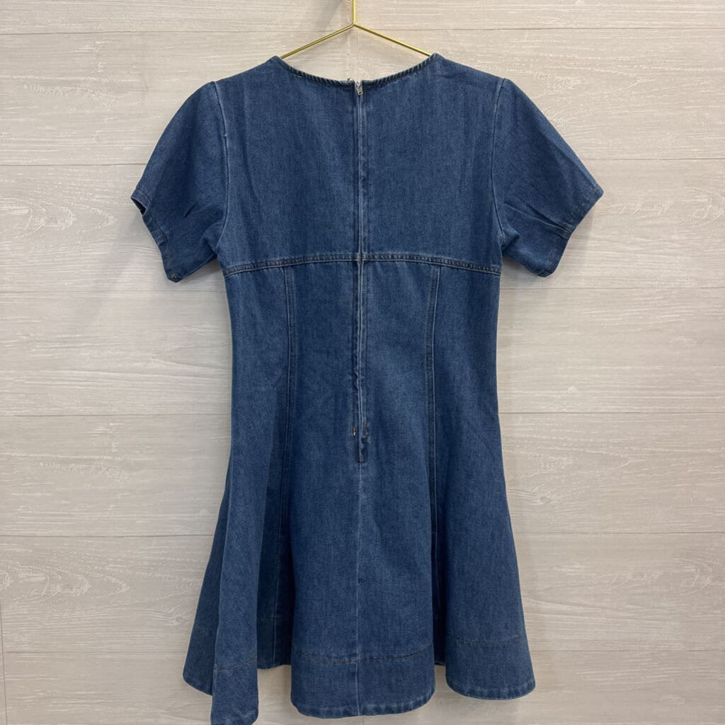 Vestique Medium Wash Denim Short Sleeve Dress Medium