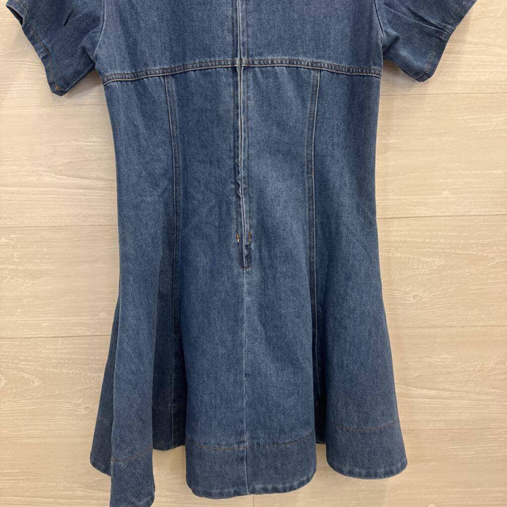 Vestique Medium Wash Denim Short Sleeve Dress Medium