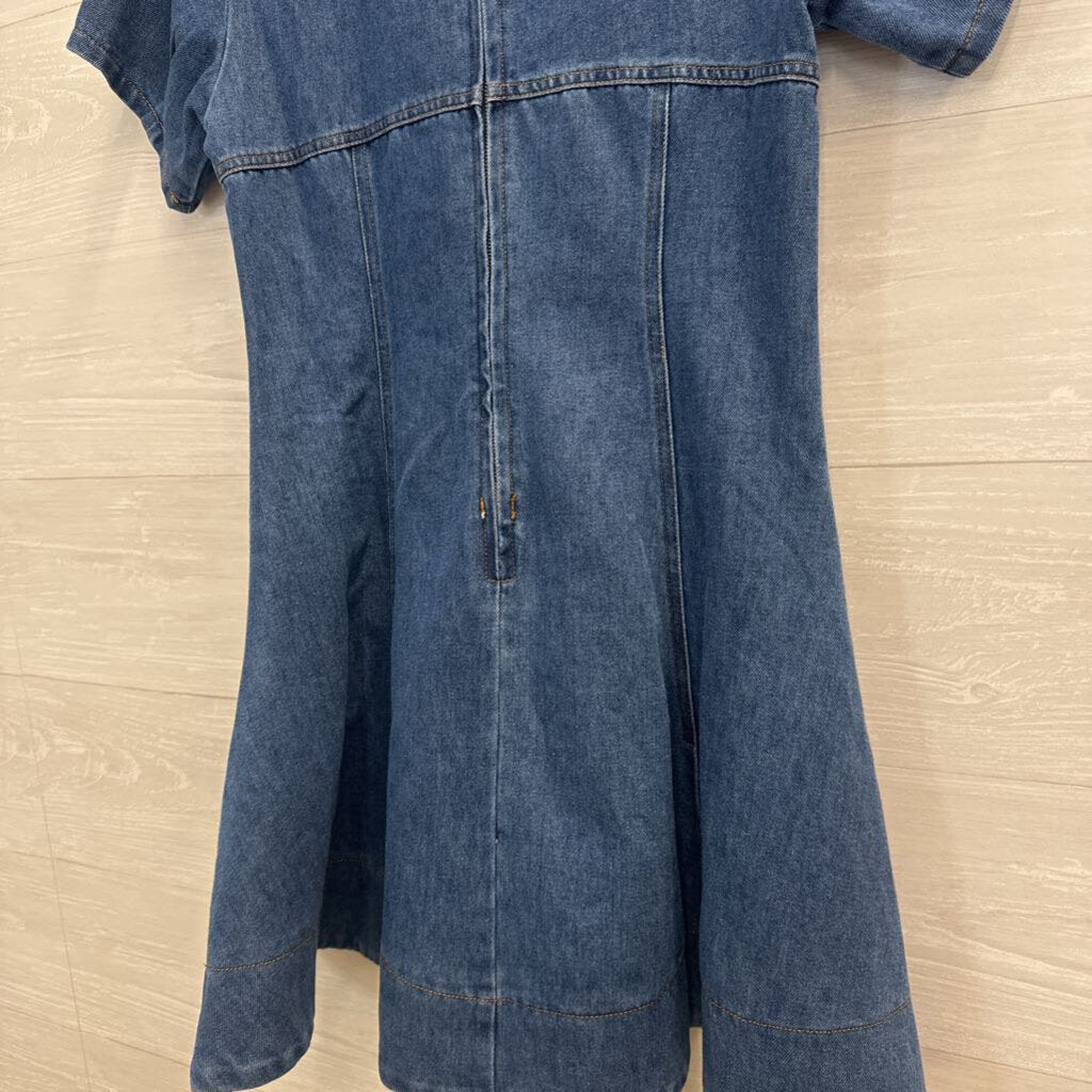 Vestique Medium Wash Denim Short Sleeve Dress Medium