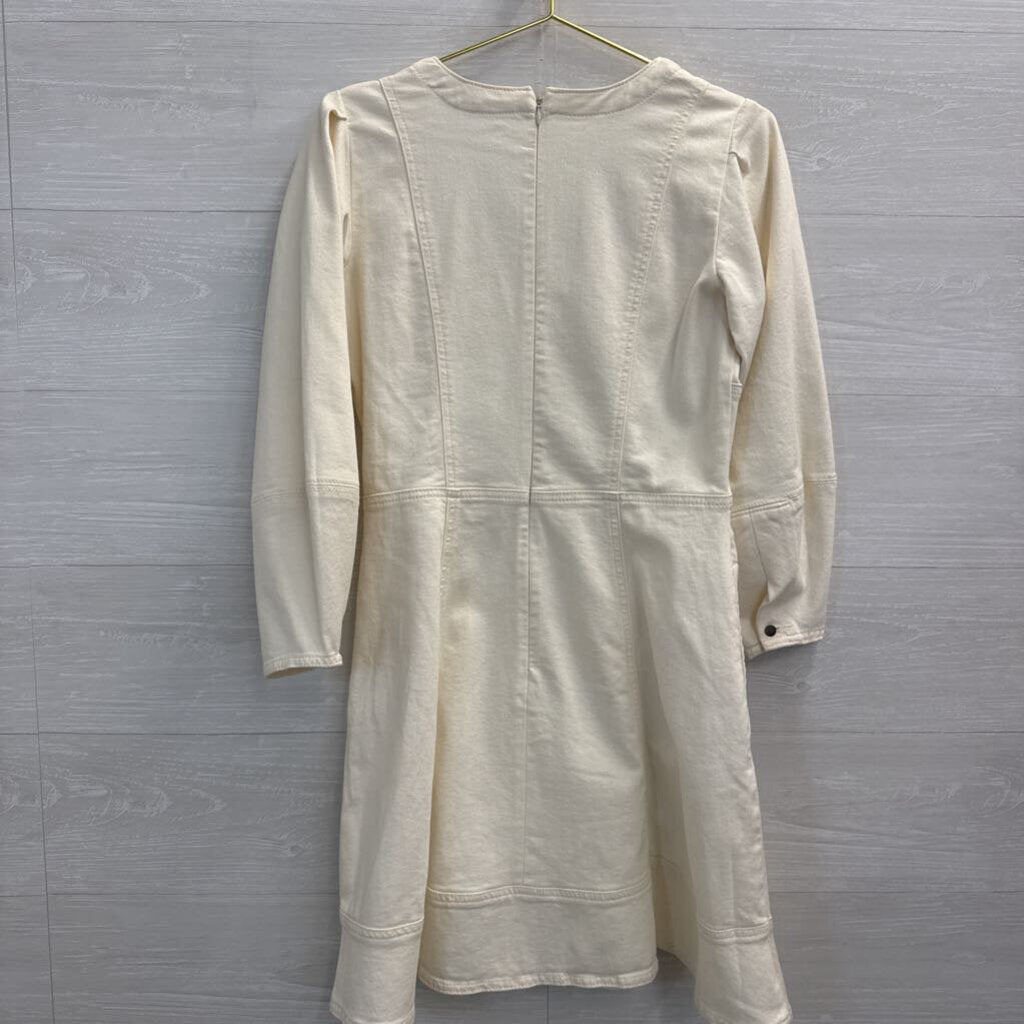 Loft Cream Denim Long Sleeve Dress 2