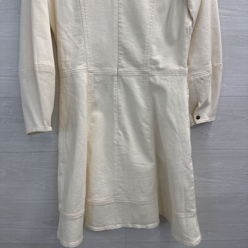 Loft Cream Denim Long Sleeve Dress 2