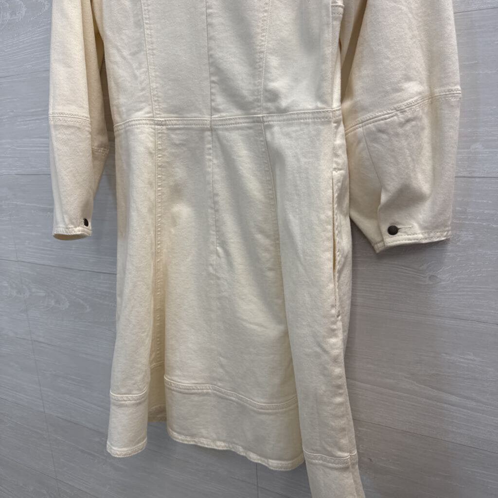 Loft Cream Denim Long Sleeve Dress 2