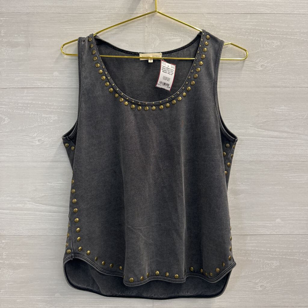 Gilded Intent Grey Studded Tank Top Medium