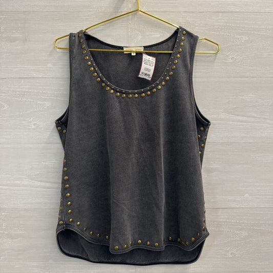 Gilded Intent Grey Studded Tank Top Medium