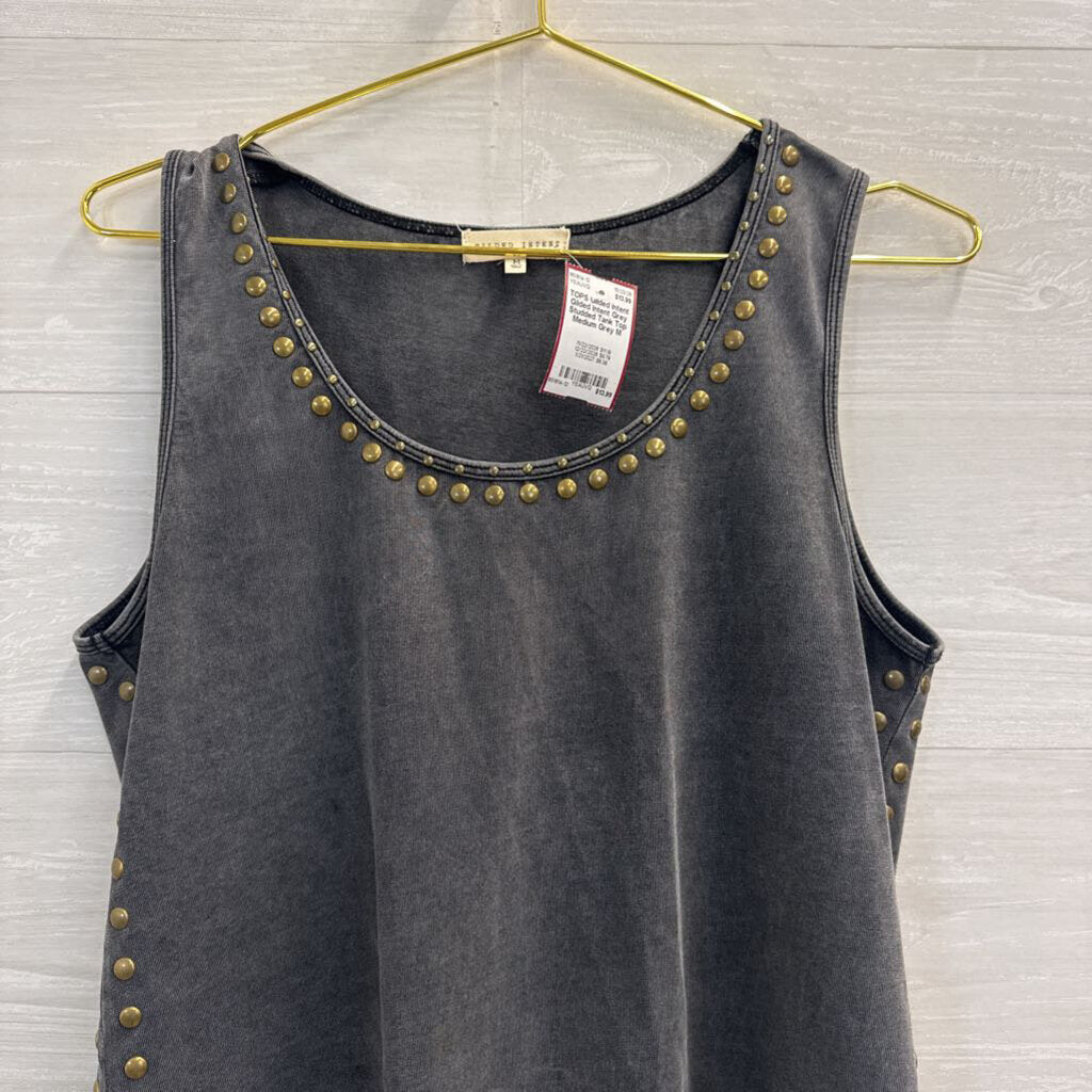 Gilded Intent Grey Studded Tank Top Medium