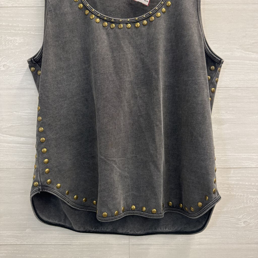 Gilded Intent Grey Studded Tank Top Medium