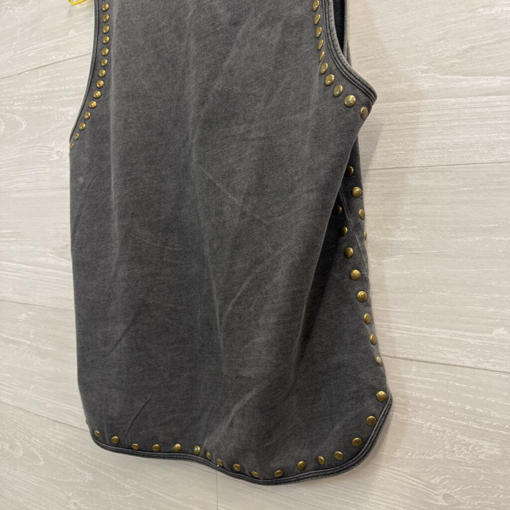 Gilded Intent Grey Studded Tank Top Medium