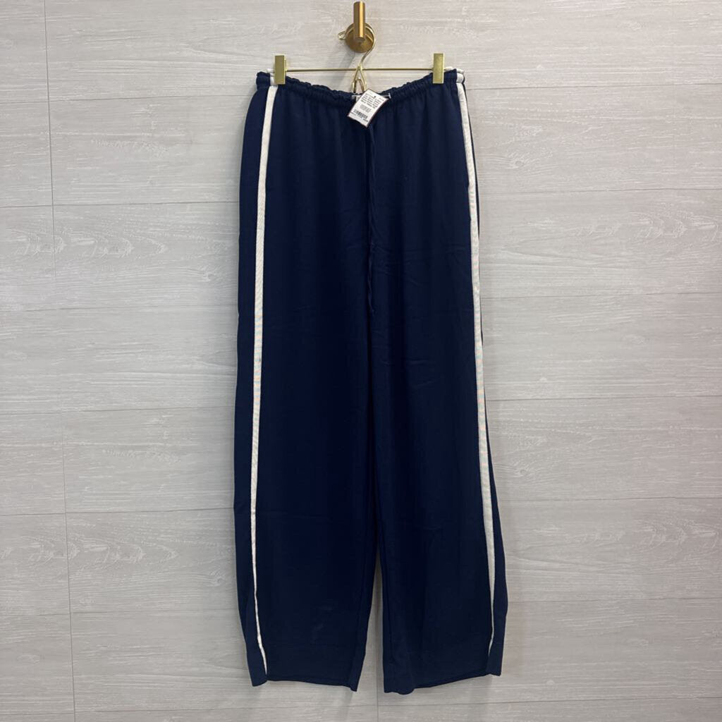 Navy/ White Side Stripe Track Pants Extra Small