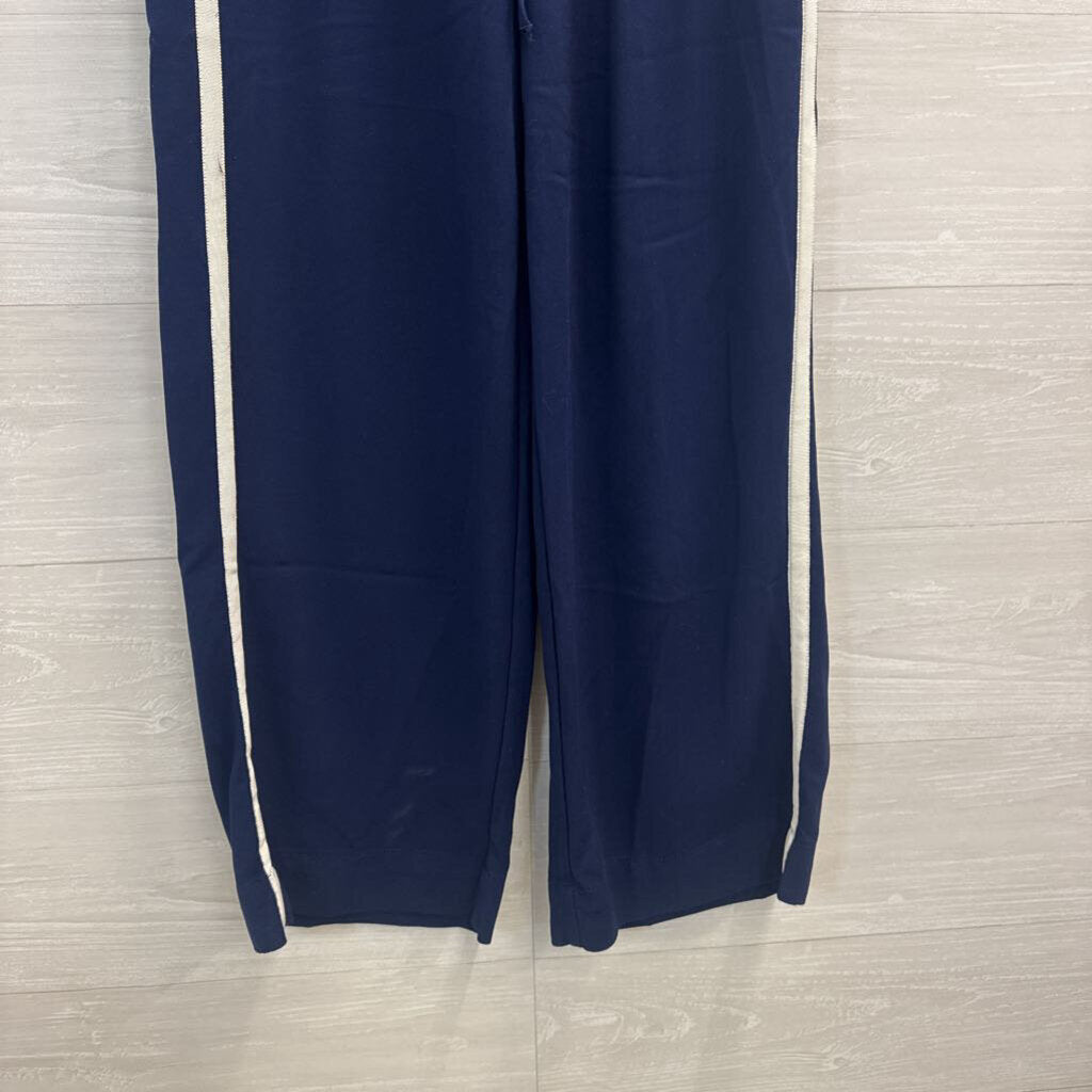 Navy/ White Side Stripe Track Pants Extra Small