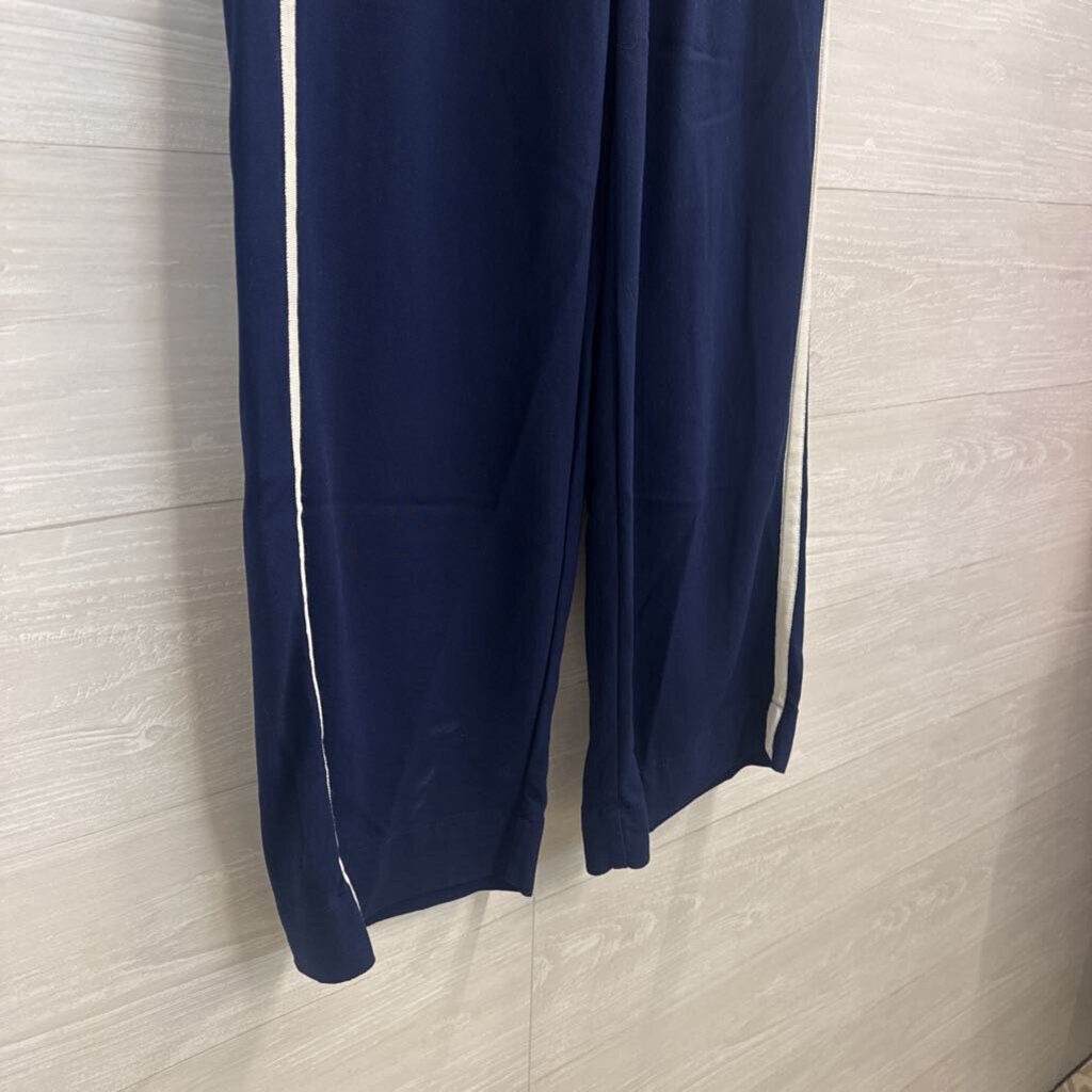 Navy/ White Side Stripe Track Pants Extra Small