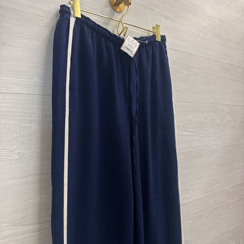 Navy/ White Side Stripe Track Pants Extra Small