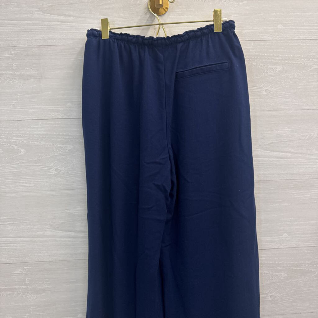 Navy/ White Side Stripe Track Pants Extra Small