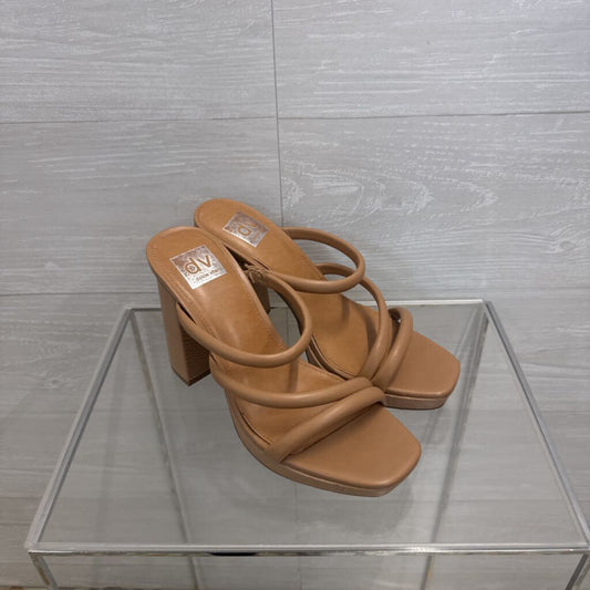 DV by Dolce Vita Tan Strappy Block Heel Sandals 9.0