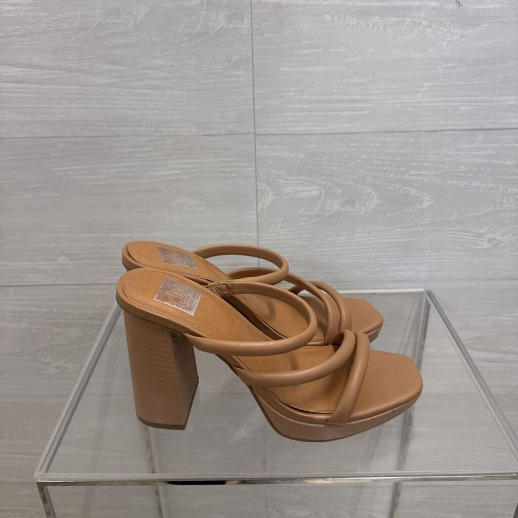 DV by Dolce Vita Tan Strappy Block Heel Sandals 9.0