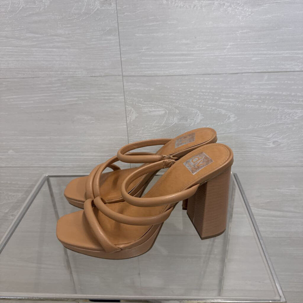DV by Dolce Vita Tan Strappy Block Heel Sandals 9.0