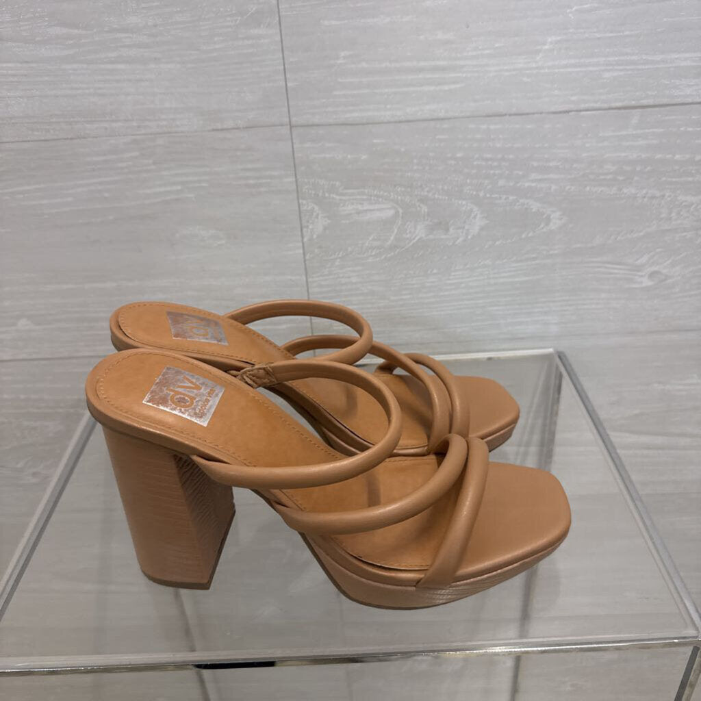 DV by Dolce Vita Tan Strappy Block Heel Sandals 9.0