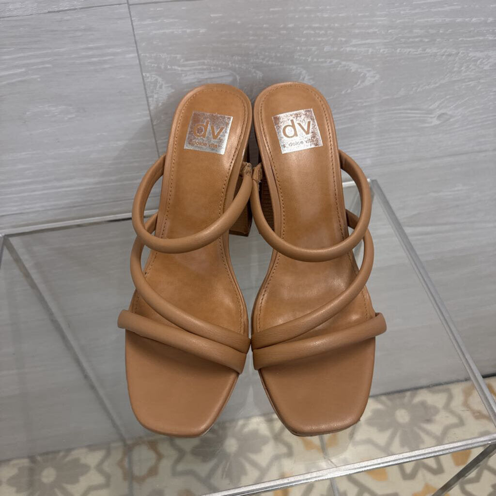 DV by Dolce Vita Tan Strappy Block Heel Sandals 9.0