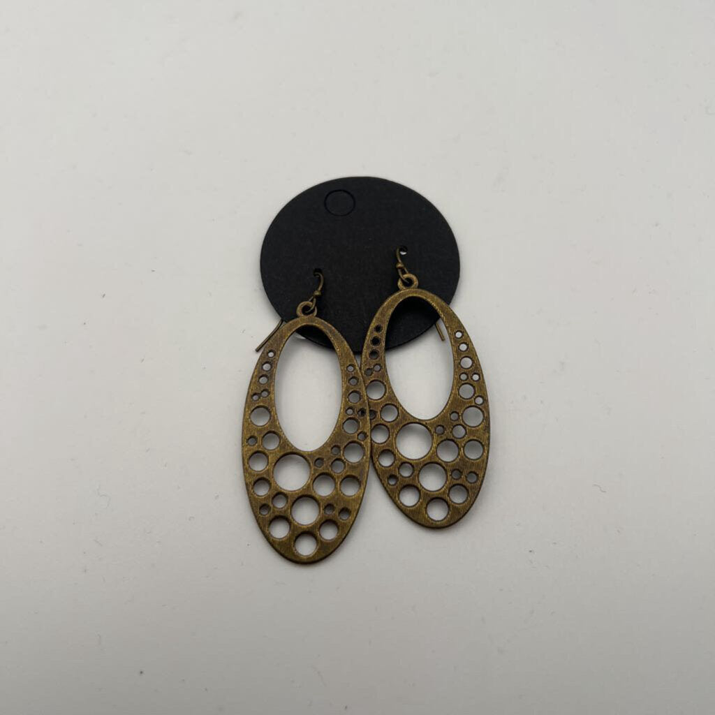Gold Circle Cutout Drop Earrings