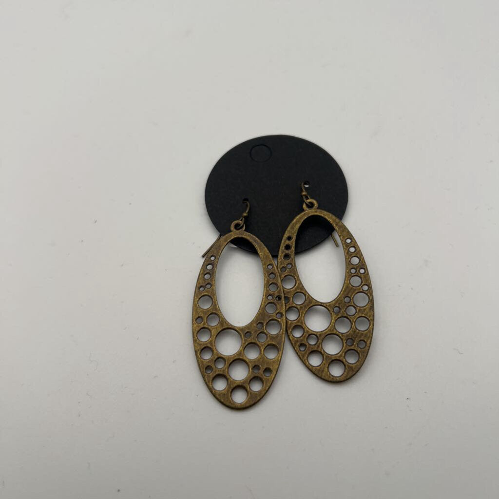 Gold Circle Cutout Drop Earrings