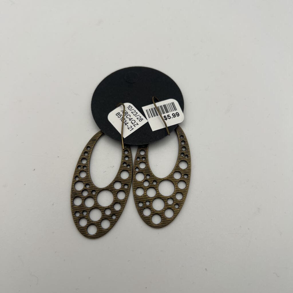 Gold Circle Cutout Drop Earrings