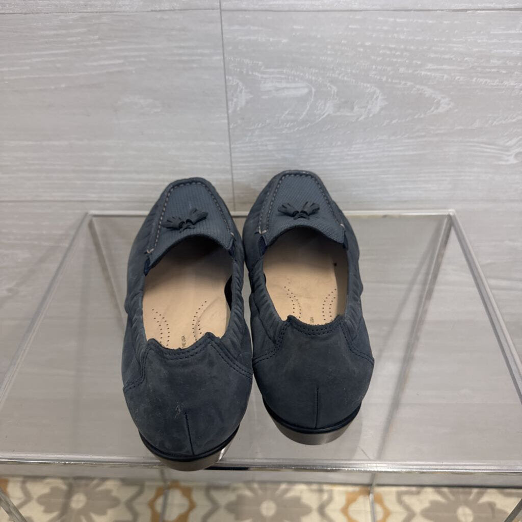 SAS Blue Suede Hope Slip On Tassel Loafers 6.5