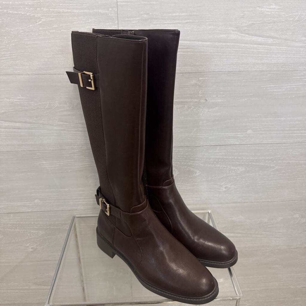 Kelly and Katie Brown Leather Shry Tall Riding Boots 10