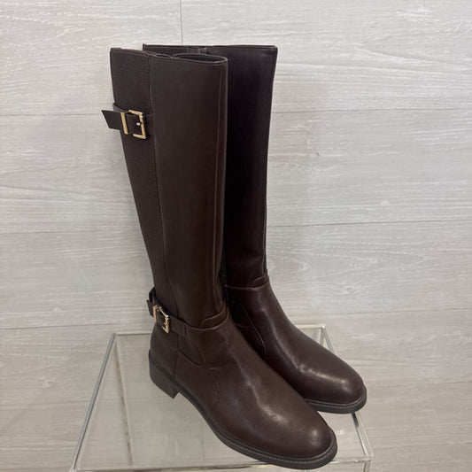 Kelly and Katie Brown Leather Shry Tall Riding Boots 10