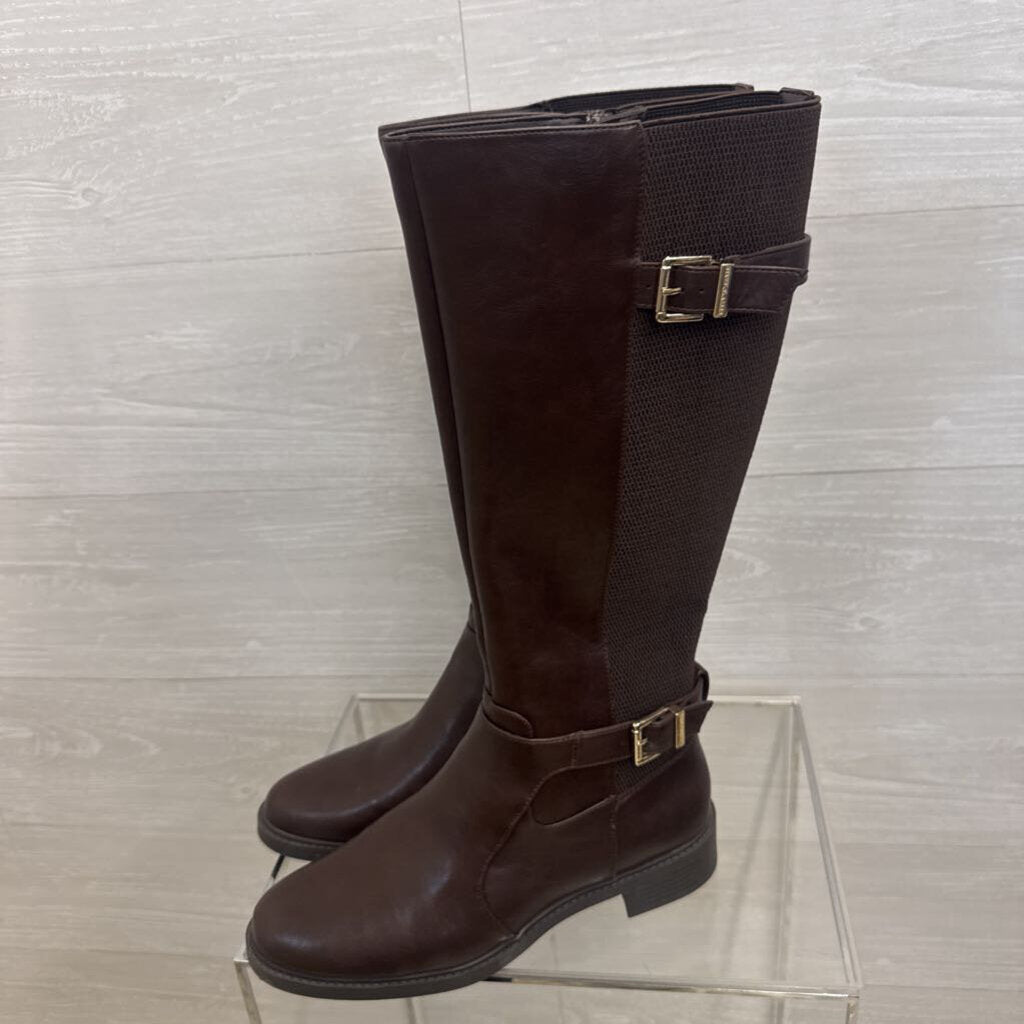 Kelly and Katie Brown Leather Shry Tall Riding Boots 10