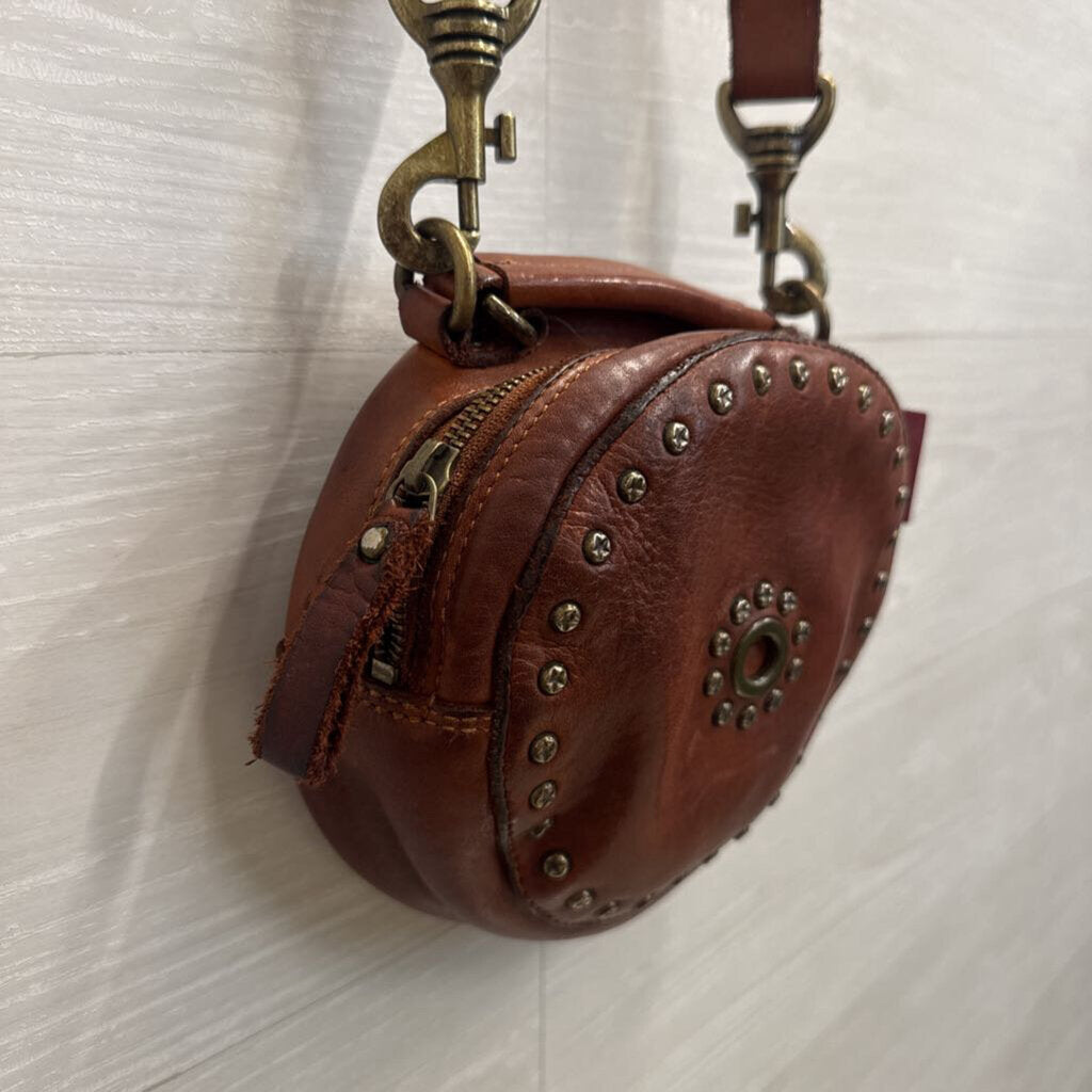 Spaghetti Western Brown Leather Canteen Crossbody Purse