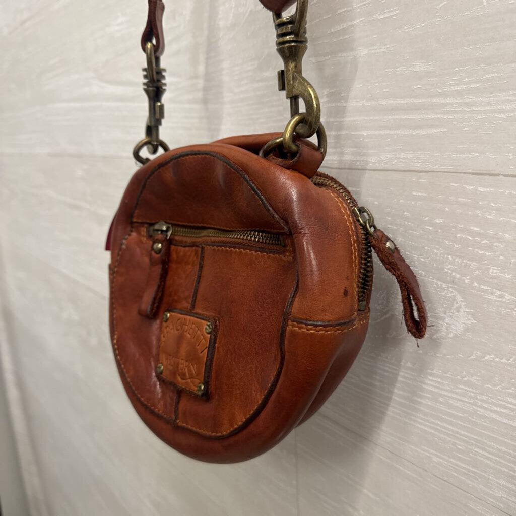 Spaghetti Western Brown Leather Canteen Crossbody Purse