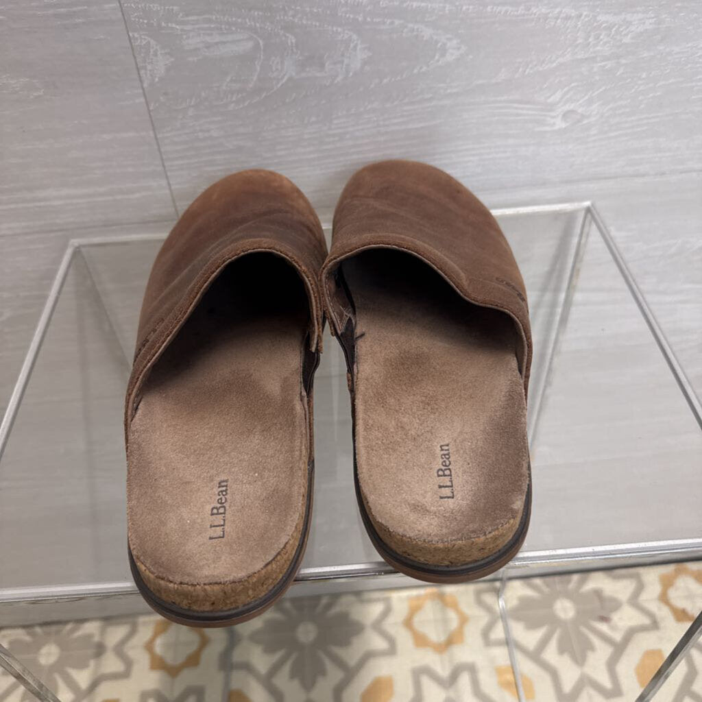 LL Bean Brown Leather Go Anywhere Clogs 9