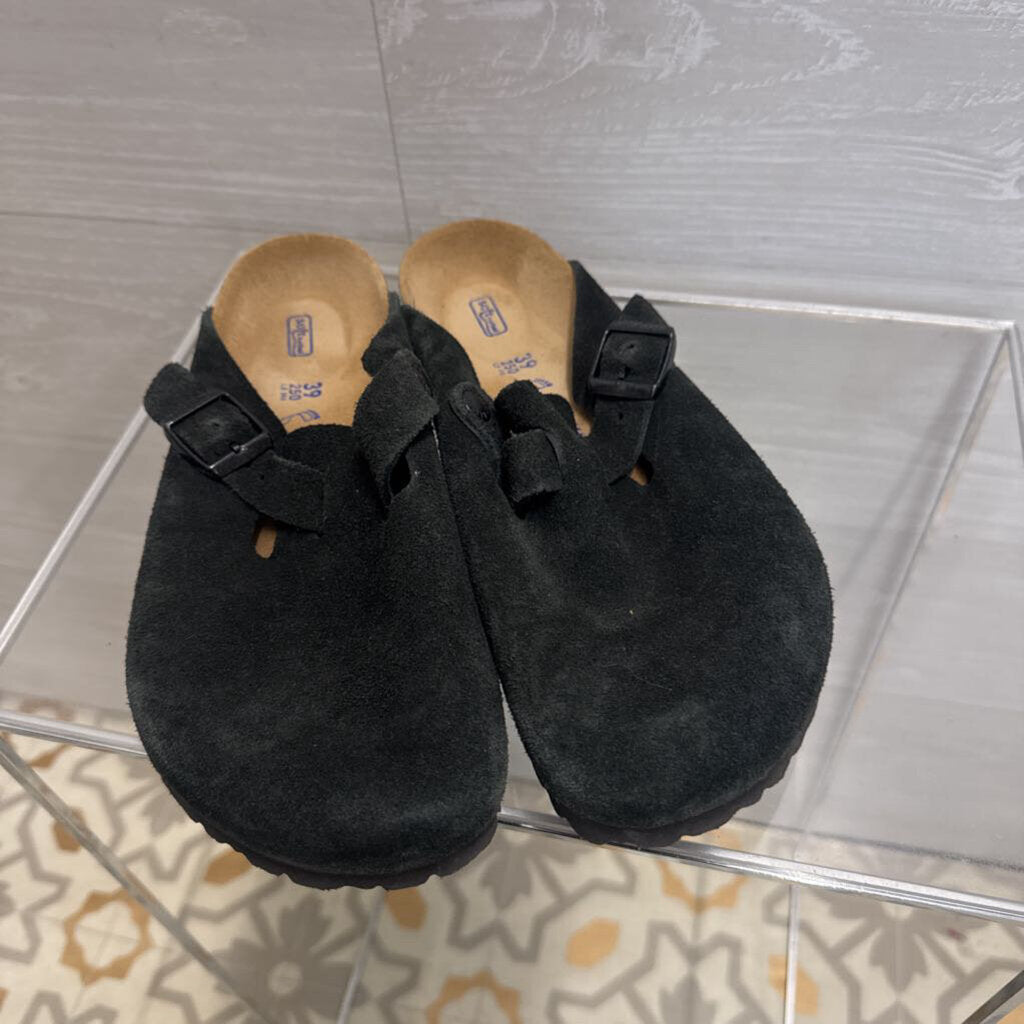 Birkenstock Black Suede Clogs 39