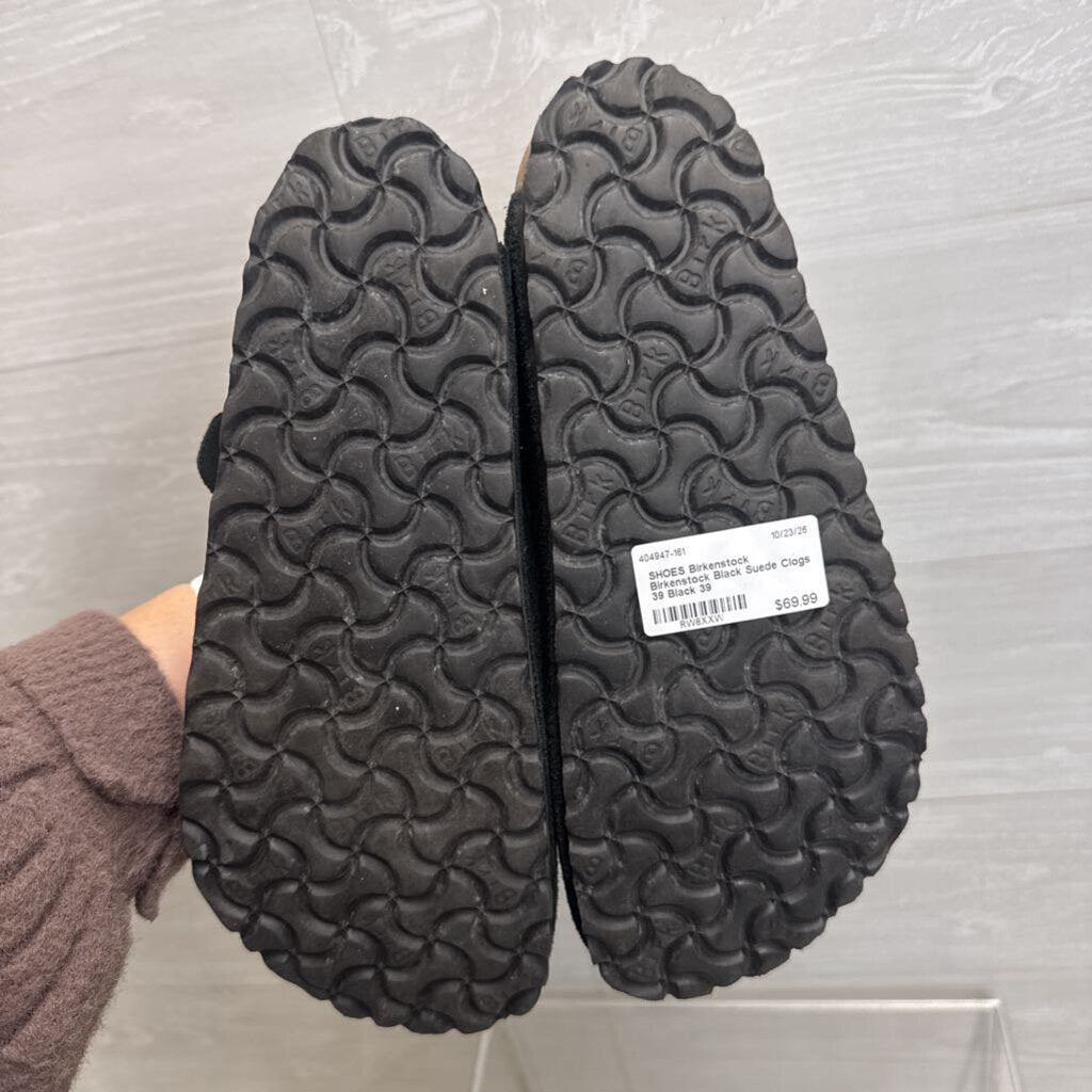 Birkenstock Black Suede Clogs 39