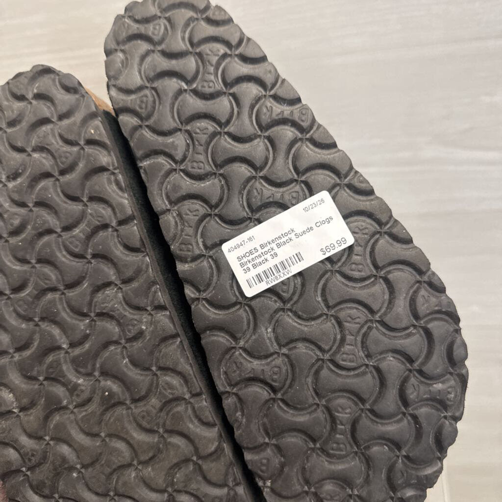 Birkenstock Black Suede Clogs 39