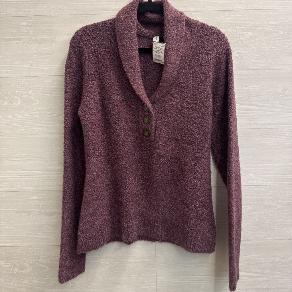 Wooby Purple Knit Long Sleeve Sweater Top Large