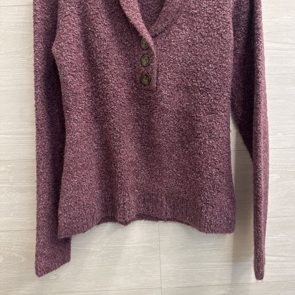 Wooby Purple Knit Long Sleeve Sweater Top Large