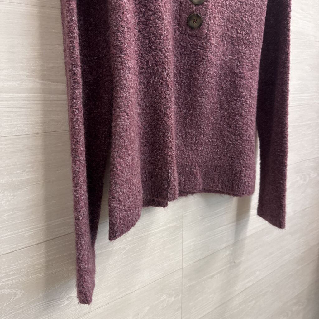 Wooby Purple Knit Long Sleeve Sweater Top Large