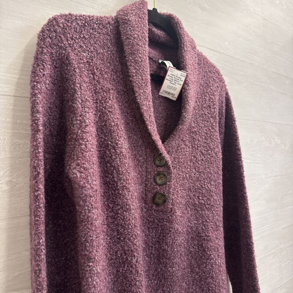 Wooby Purple Knit Long Sleeve Sweater Top Large