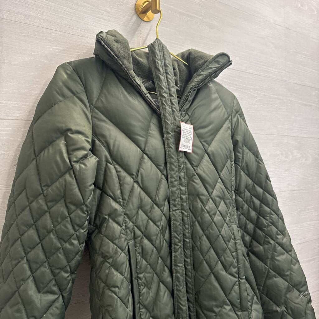 Eddie Bauer Green Diamond Quilted Puffer Jacket Extra Small Petite