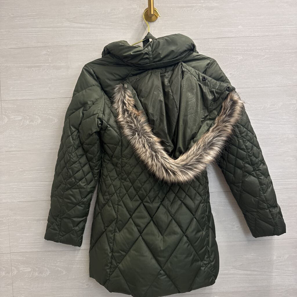 Eddie Bauer Green Diamond Quilted Puffer Jacket Extra Small Petite