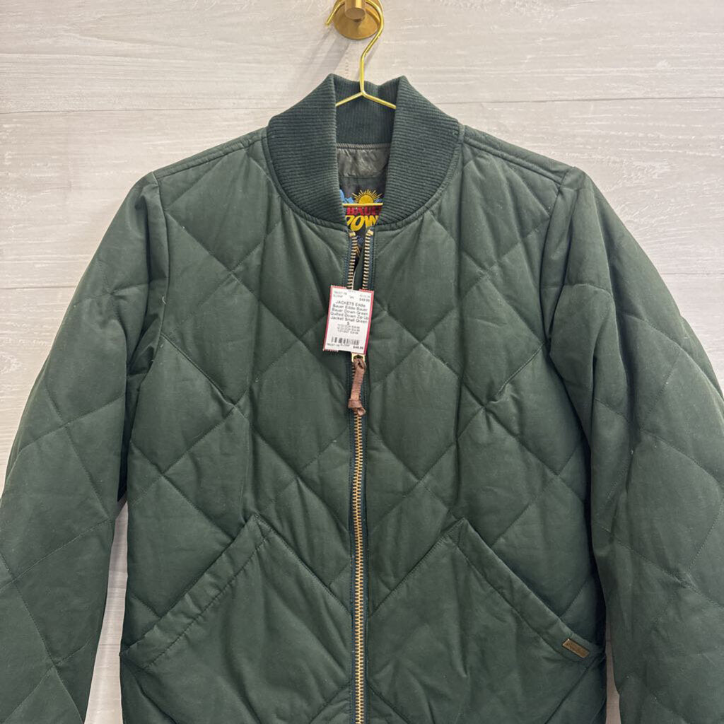 Eddie Bauer Bauer Down Green Quilted Down Zip Up Jacket Small