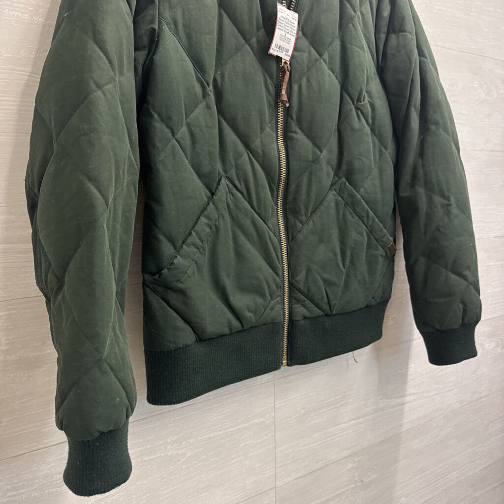 Eddie Bauer Bauer Down Green Quilted Down Zip Up Jacket Small