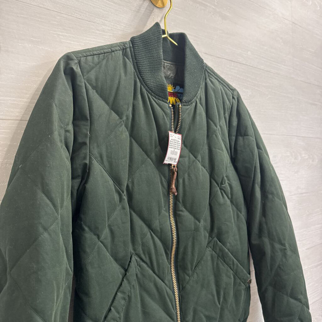 Eddie Bauer Bauer Down Green Quilted Down Zip Up Jacket Small