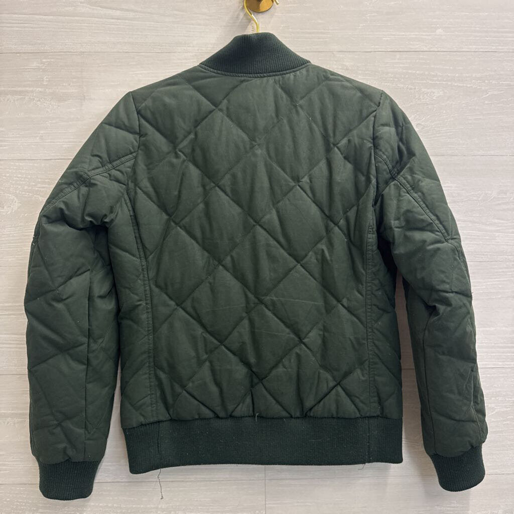 Eddie Bauer Bauer Down Green Quilted Down Zip Up Jacket Small