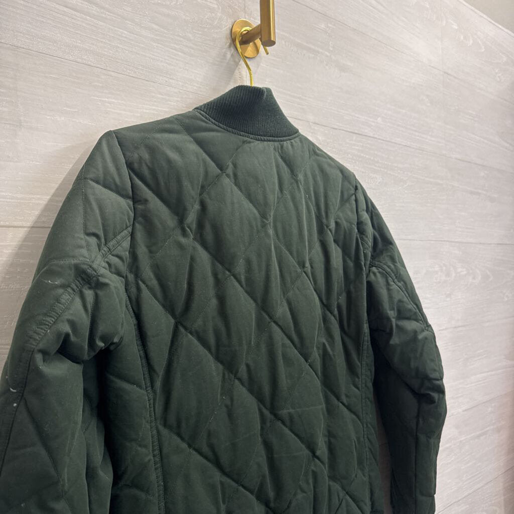 Eddie Bauer Bauer Down Green Quilted Down Zip Up Jacket Small