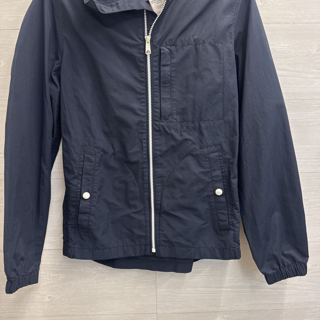 J Crew Navy Lightweight Hooded Zip Up Jacket Small