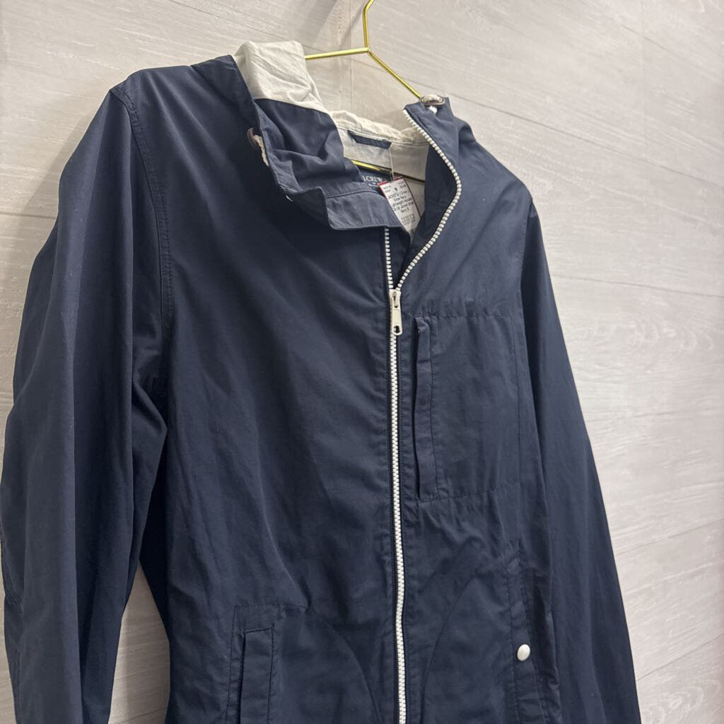 J Crew Navy Lightweight Hooded Zip Up Jacket Small